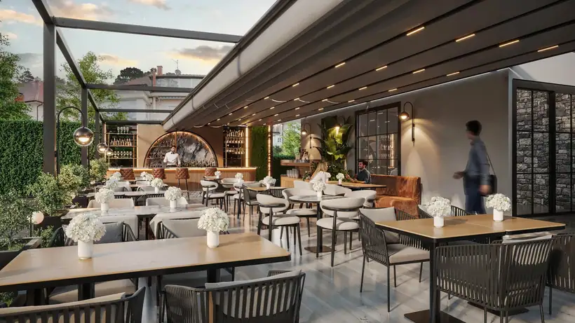 Kafe — mimari görselleştirme, CG Crafts Studio