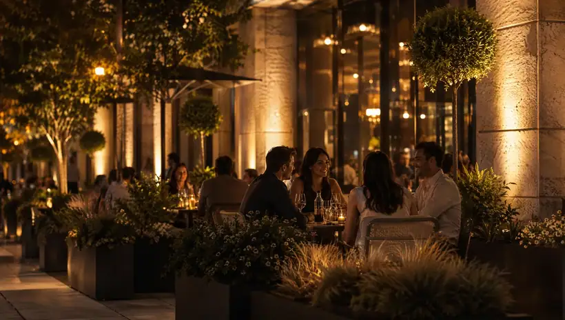Ofis ve restoran binası — mimari görselleştirme, CG Crafts Studio