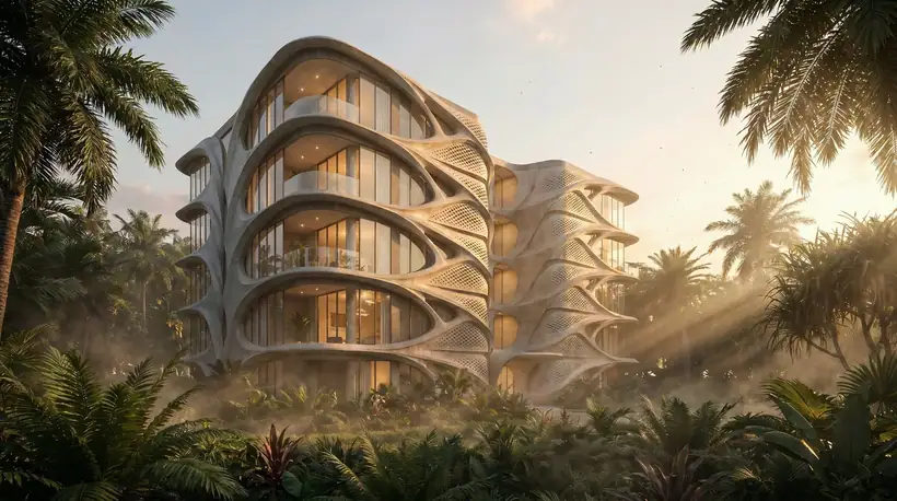 Parametrik cephe — mimari görselleştirme, CG Crafts Studio