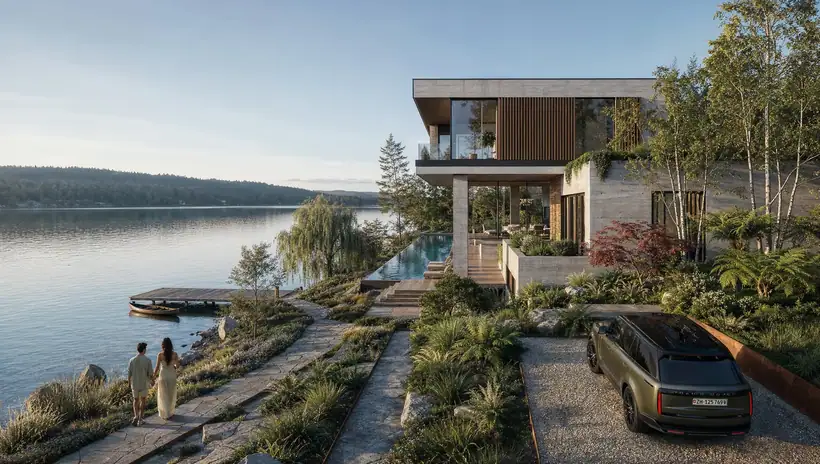 Villa yandan — mimari görselleştirme, CG Crafts Studio