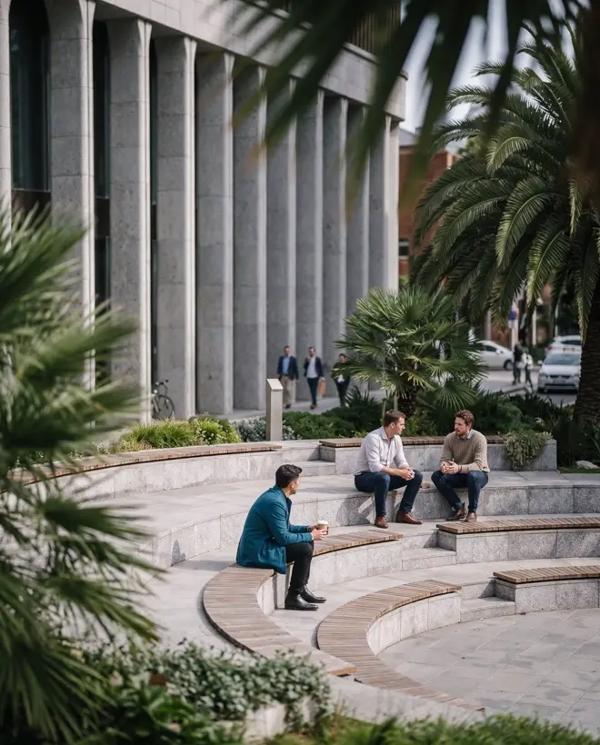 Ofis binası girişi — mimari görselleştirme, CG Crafts Studio