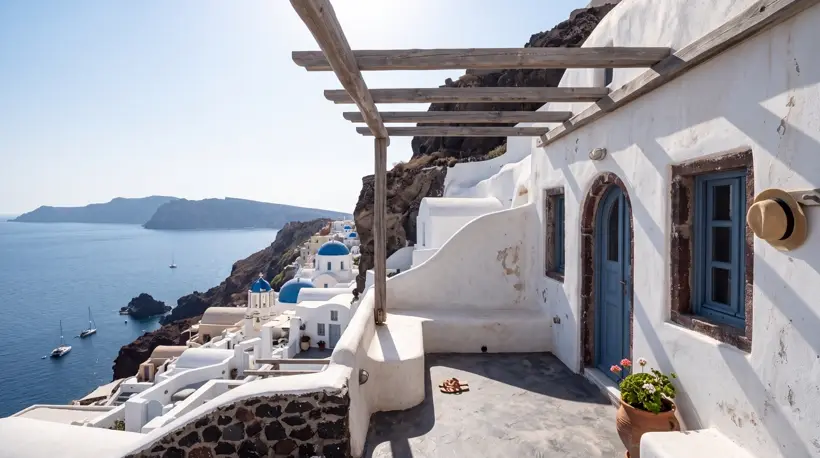 Santorini evleri — mimari görselleştirme, CG Crafts Studio