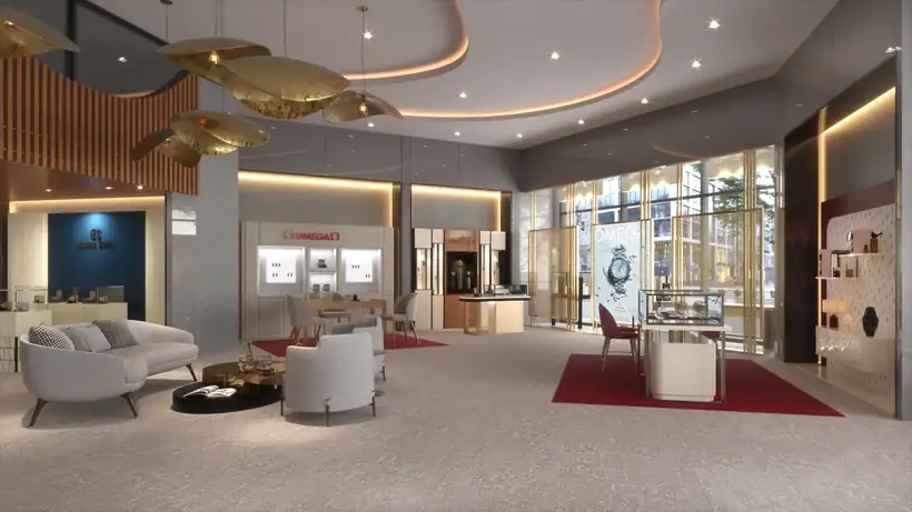 Saat mağazası — mimari görselleştirme, CG Crafts Studio