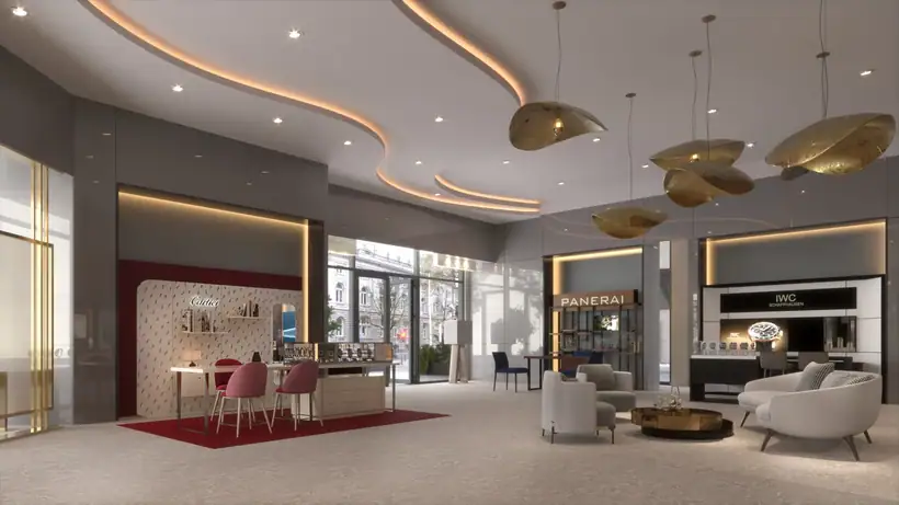 Saat mağazası — mimari görselleştirme, CG Crafts Studio